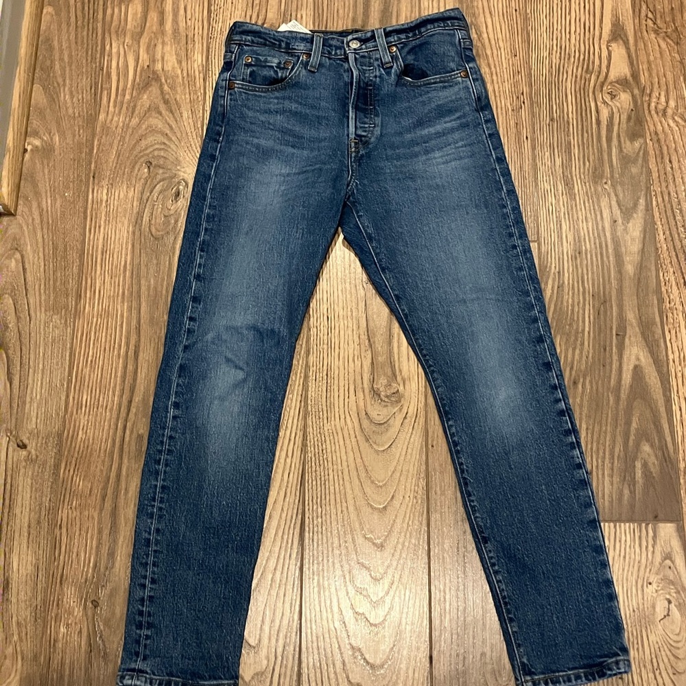 Levi's Premium 501 Straight Leg Blue Jeans - Medium Wash